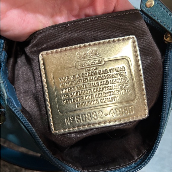 Coach Dark Teal 41980 Leather Crossbody Bag - Picture 8 of 13